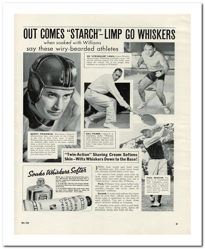 8x10 Vintage Ad 1936 Out Comes Starch Limp Go Whiskers 02062500005