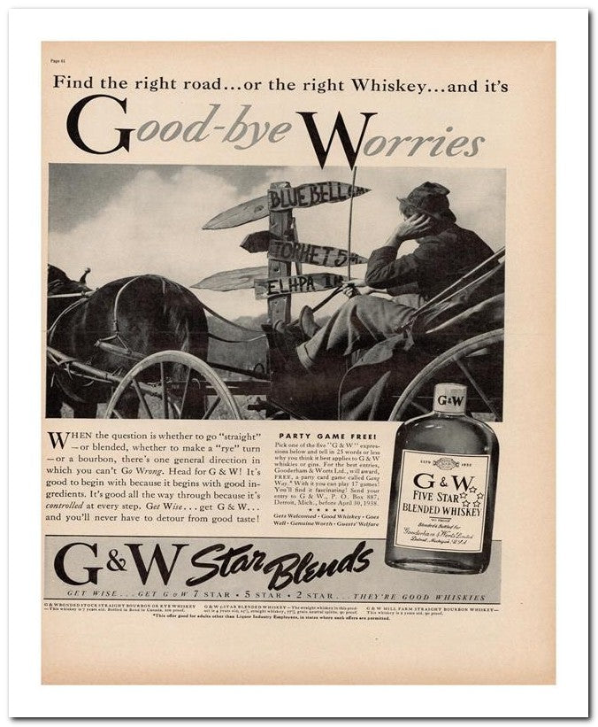 8x10 Vintage Ad 1938 G&w Star Blends 02062500025