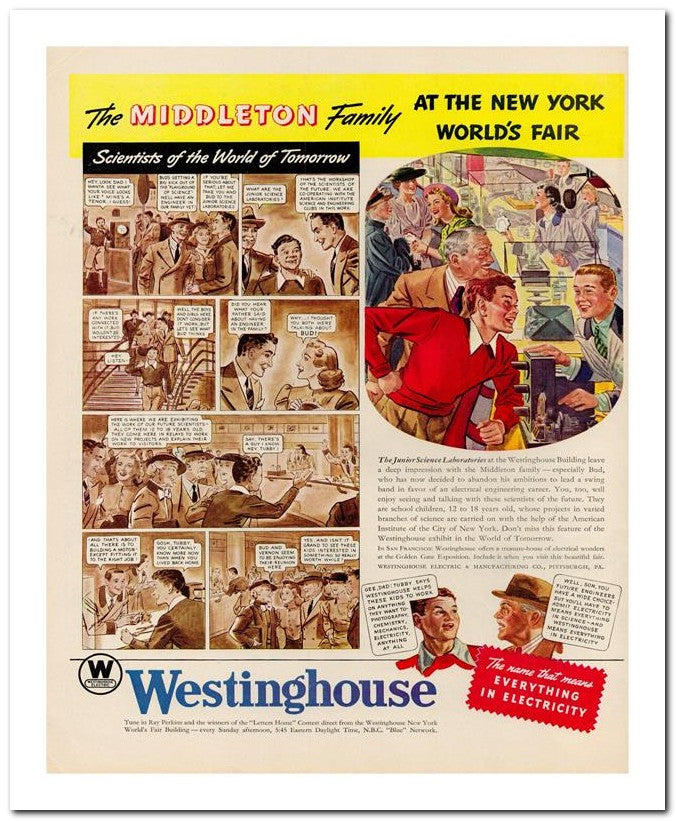 8x10 Vintage Ad 1939 Westinghouse 02062500076