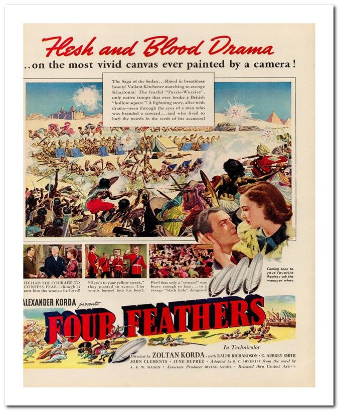 8x10 Vintage Ad 1939 Four Feathers 02062500077