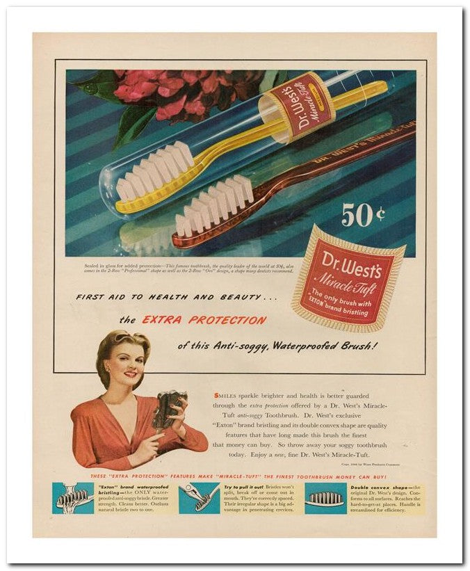 8x10 Vintage Ad 1944 Of This Anti Soggy Waterproofed Brush 02062500153