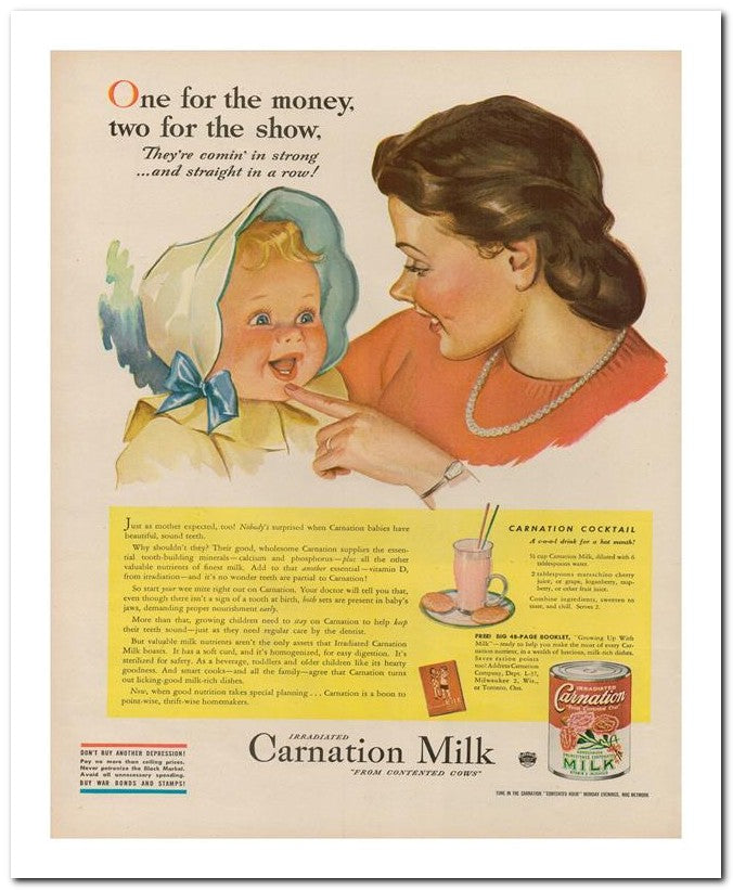 8x10 Vintage Ad 1944 Carnation Milk 02062500166
