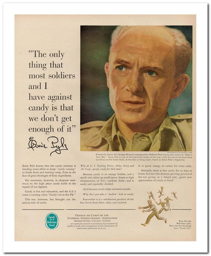8x10 Vintage Ad 1944 Ernie Pyle 02062500176
