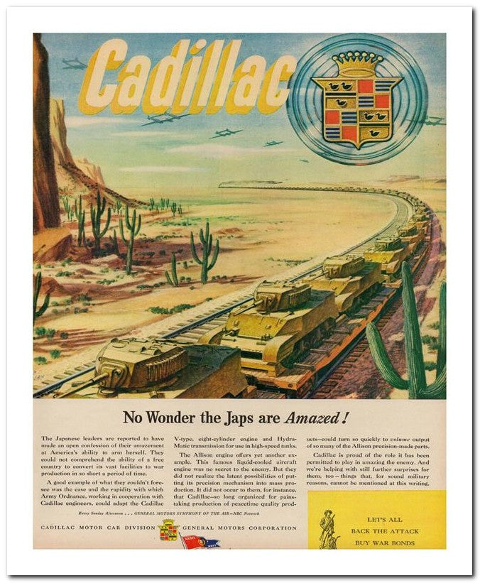 8x10 Vintage Ad 1944 Cad Illac 02062500191