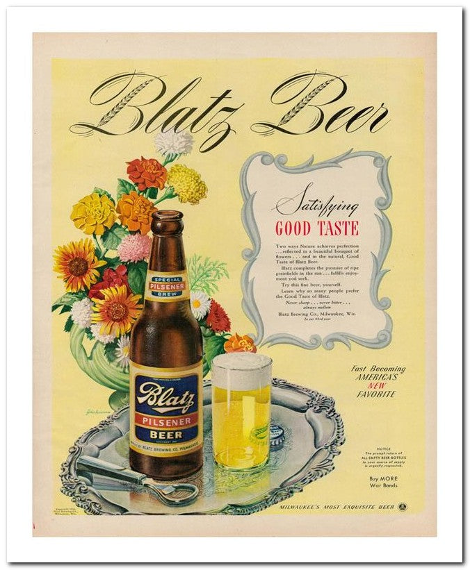 8x10 Vintage Ad 1944 Blatz 02062500259