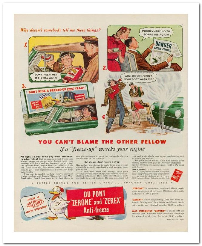 8x10 Vintage Ad 1944 You Can't Blame The Other Fellow 02062500334