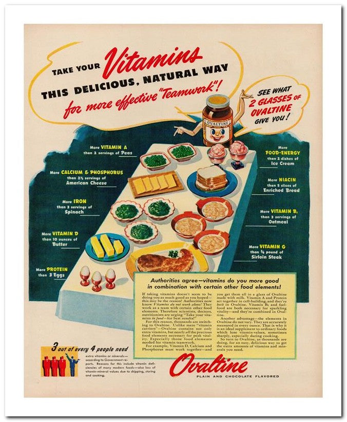 8x10 Vintage Ad 1944 Vitamins 02062500347