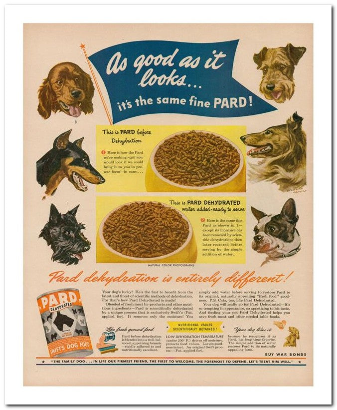 8x10 Vintage Ad 1944 Pard Dehydration Is Entirely Different 02062500366