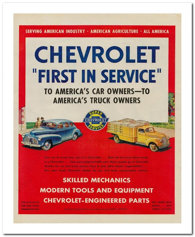 8x10 Vintage Ad 1945 Chevrolet 02062500487