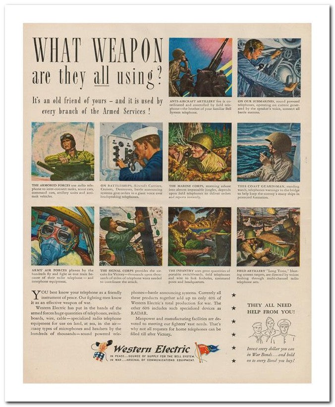 8x10 Vintage Ad 1945 What Weapon 02062500525