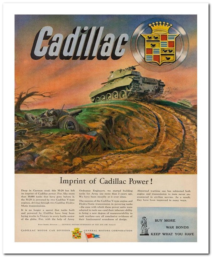 8x10 Vintage Ad 1945 Cad Illac 02062500547