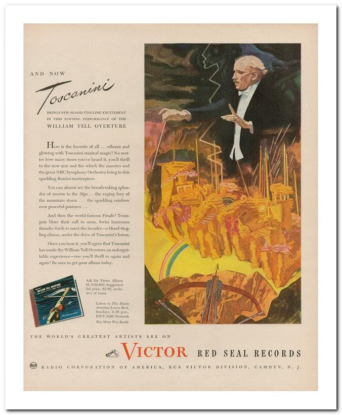 8x10 Vintage Ad 1945 Toscanini 02062500557