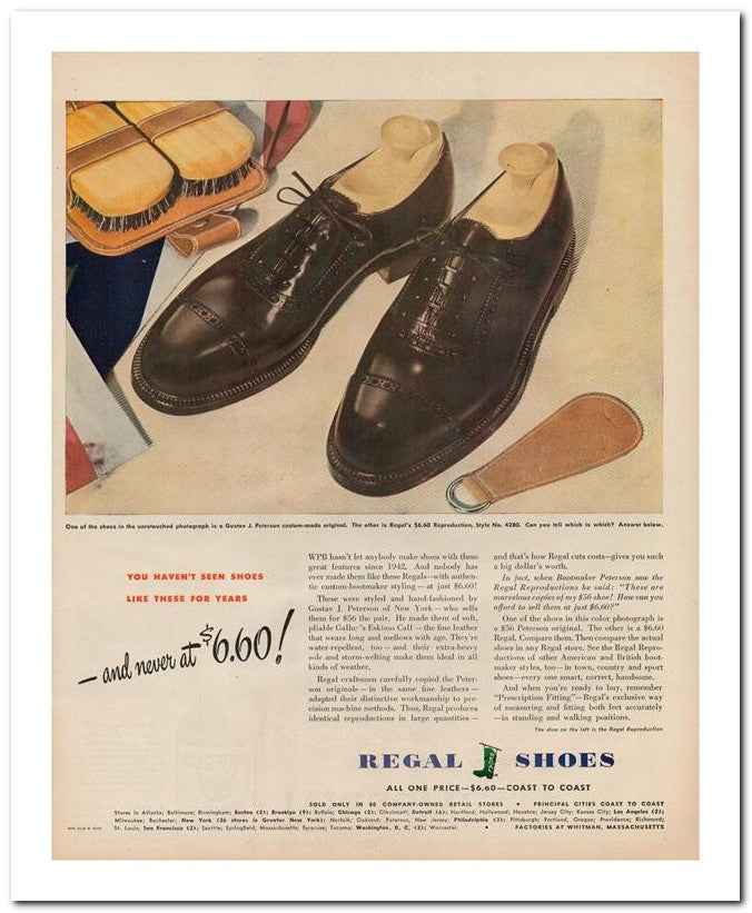 8x10 Vintage Ad 1945 One Of The Shoes In The Unretouched Photogr 02062500577