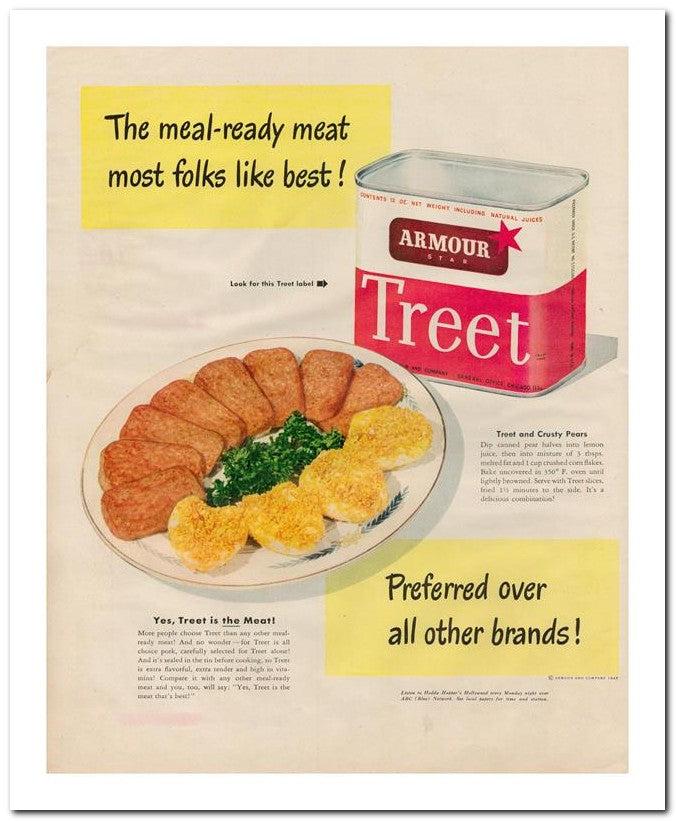8x10 Vintage Ad 1945 Treet 02062500663