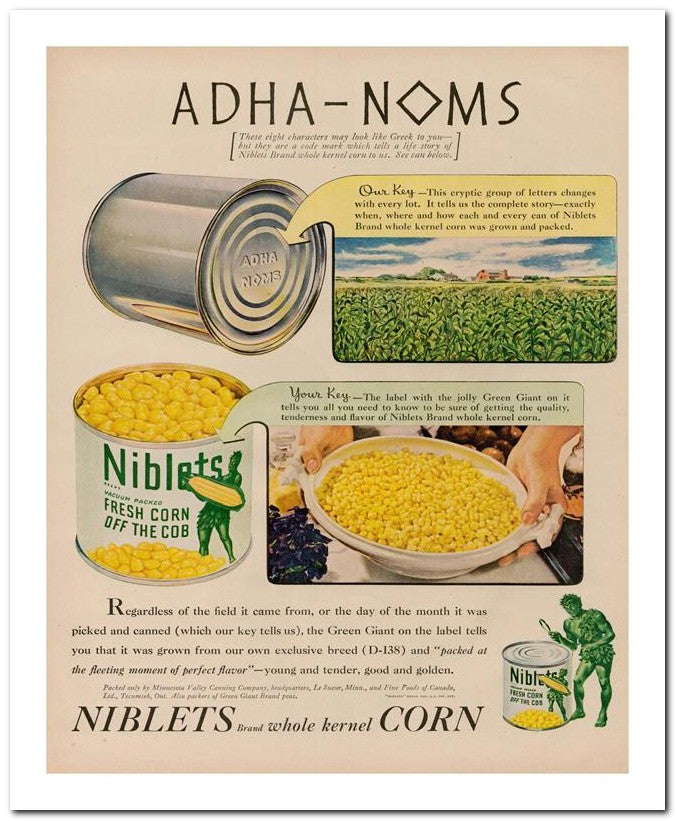 8x10 Vintage Ad 1945 Ad Ha Noms 02062500703