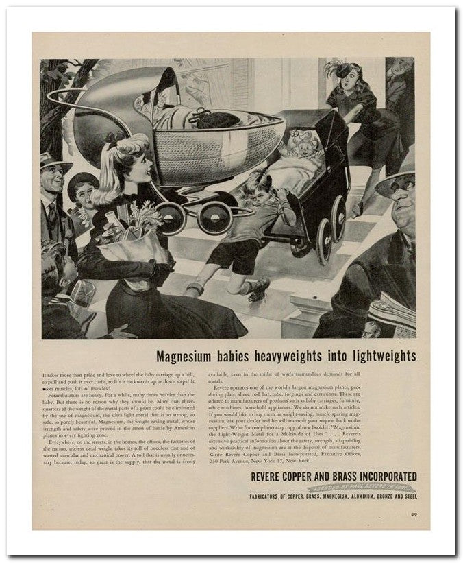 8x10 Vintage Ad 1945 Magnesium Babies Heavyweights Into Lightwei 02062500722