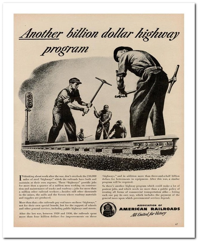 8x10 Vintage Ad 1945 Another Billion Dollar Highway 02062500741