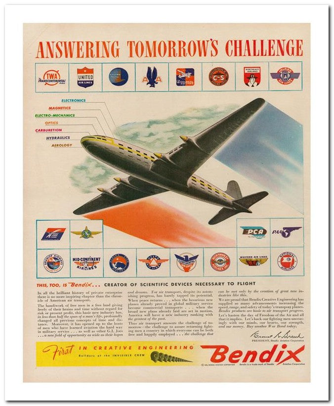 8x10 Vintage Ad 1945 Answering Tomorrow's Challenge 02062500758