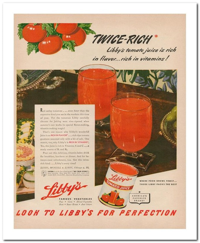 8x10 Vintage Ad 1946 Look To Libby's For Perfection 02062500780