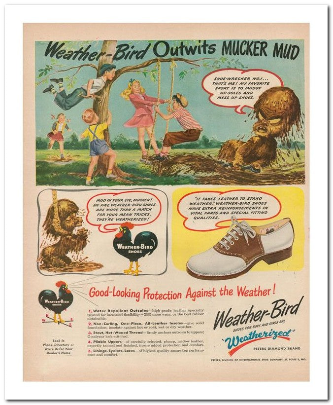 8x10 Vintage Ad 1946 Weather Bird Mud 02062500792