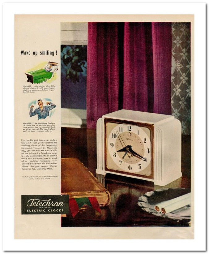 8x10 Vintage Ad 1946 Telechron 02062500809