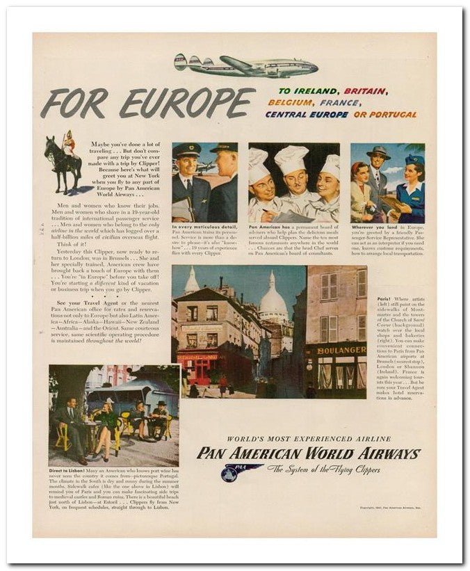8x10 Vintage Ad 1947 For Europe 02062500869