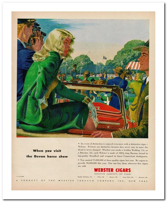 8x10 Vintage Ad 1947 Top Quality Broad Leaf And Wrapped In Fines 02062500874