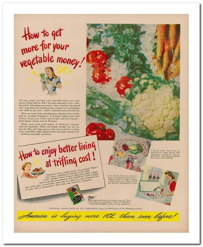 8x10 Vintage Ad 1948 Vegetable Money 02062500953