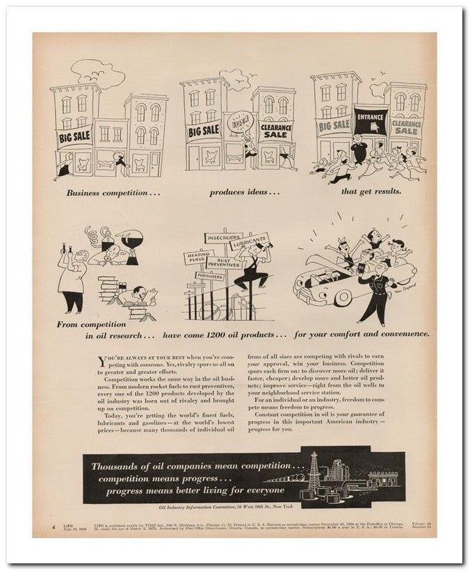 8x10 Vintage Ad 1950 In Oil Research Have Come 1200 Oil Products 02062501159