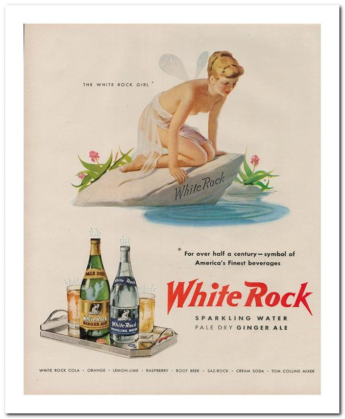 8x10 Vintage Ad 1950 White Rock 02062501188