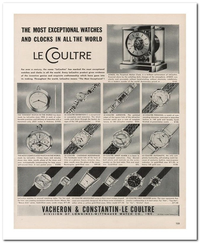 8x10 Vintage Ad 1950 Lecoultre 02062501263
