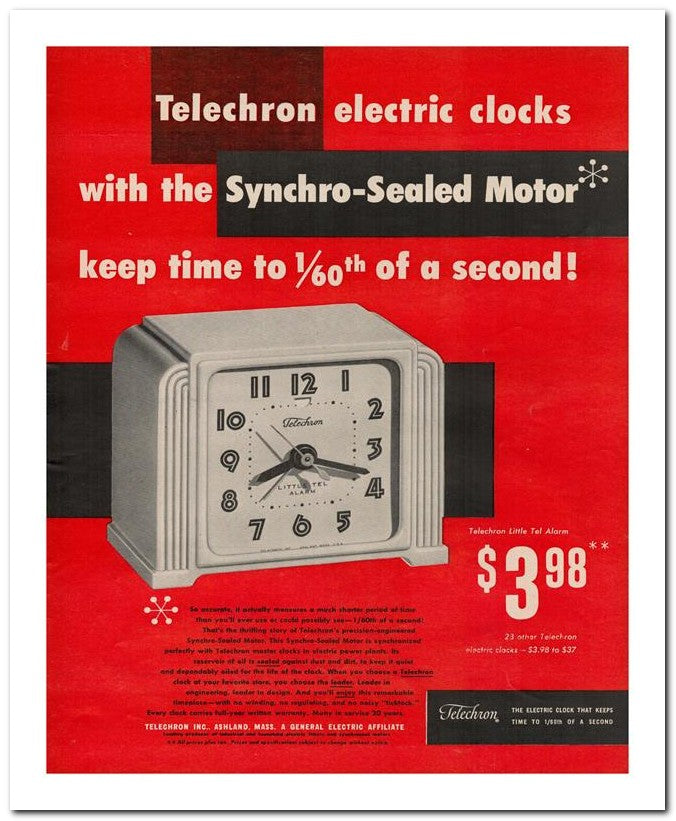 8x10 Vintage Ad 1950 With The Synchro Sealed Motor 02062501294