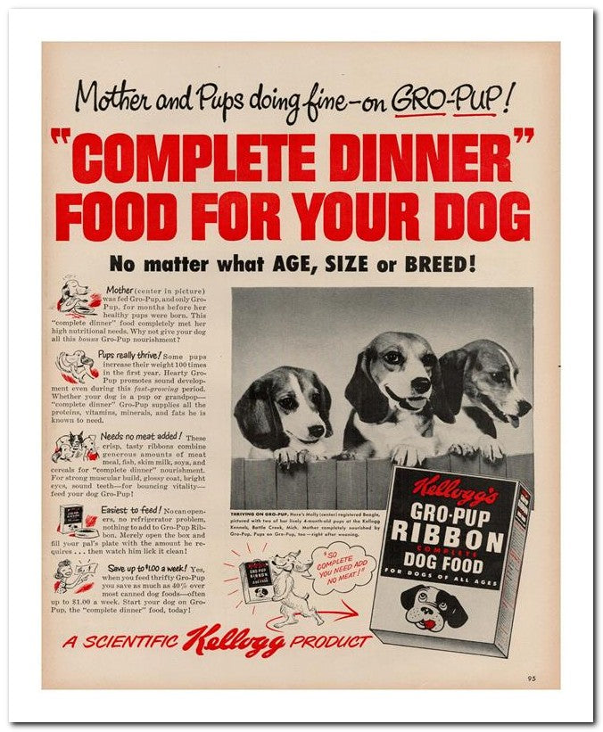 8x10 Vintage Ad 1950 Complete Dinner 02062501323
