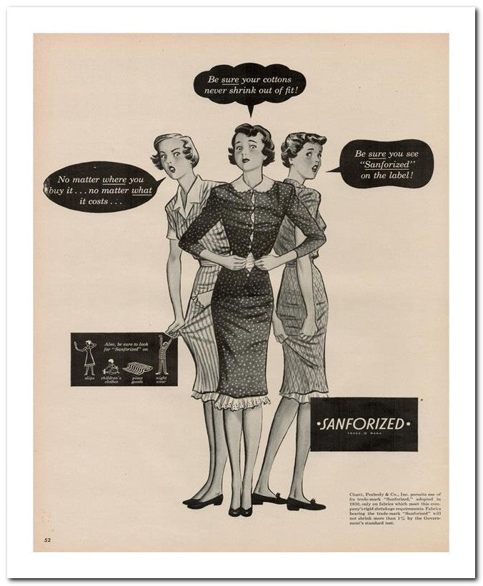 8x10 Vintage Ad 1951 Sanforized 02062501400