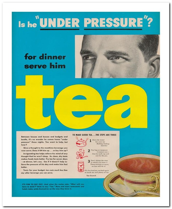 8x10 Vintage Ad 1951 Tea 02062501411