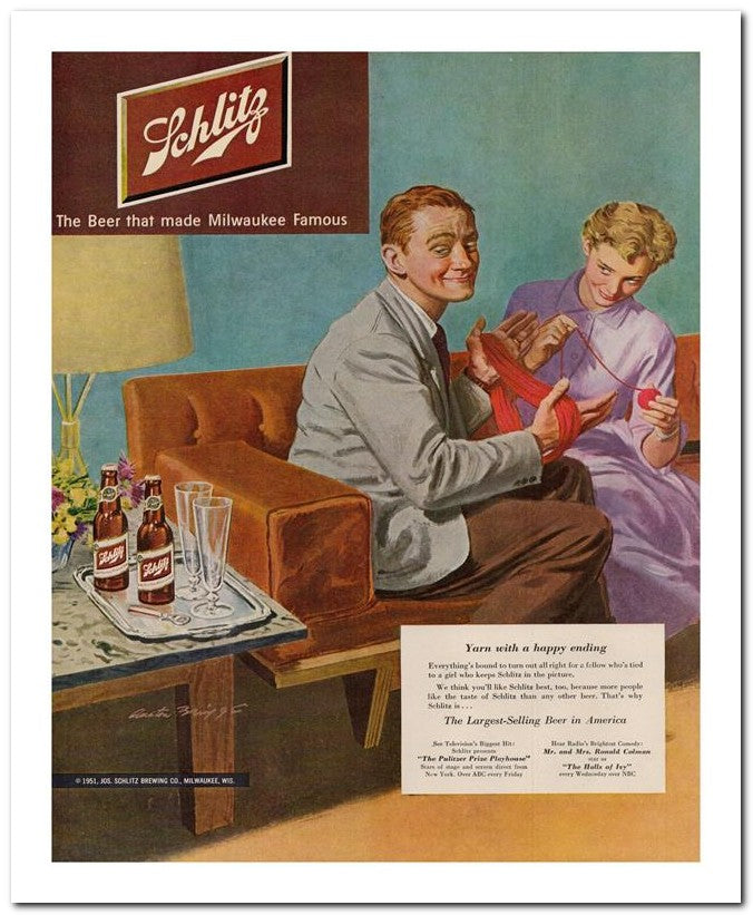8x10 Vintage Ad 1951 Schlitz 02062501417
