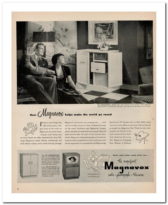 8x10 Vintage Ad 1951 Magnavox 02062501446