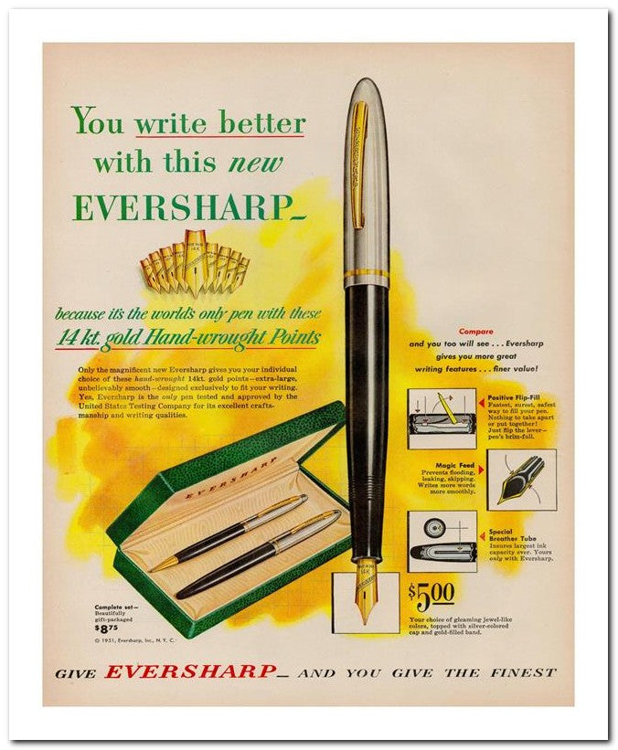 8x10 Vintage Ad 1951 Eversharp 02062501533