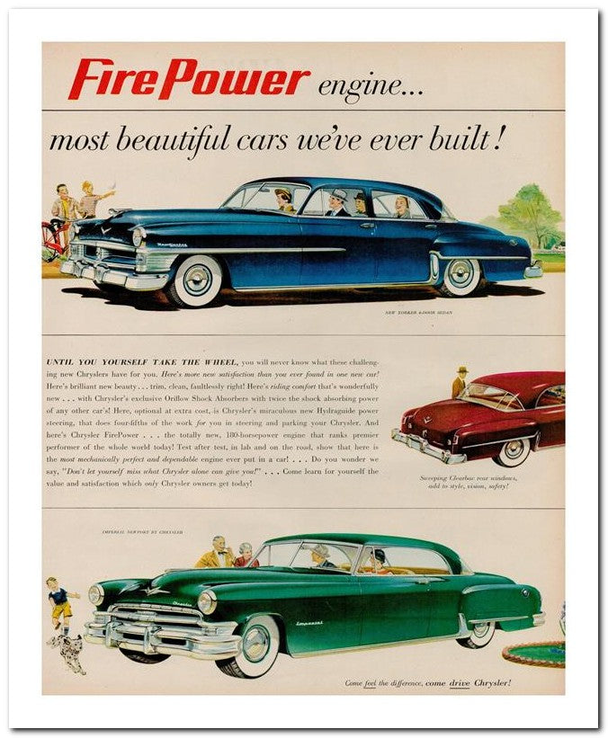 8x10 Vintage Ad 1951 Most Beautiful Cars We Ve Ever Built 02062501557