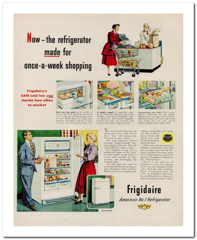 8x10 Vintage Ad 1951 Once A Week Shopping 02062501609