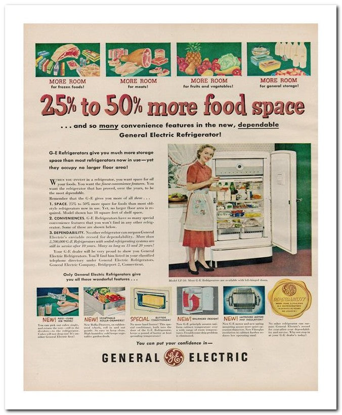 8x10 Vintage Ad 1951 25 To 50 More Food 02062501640