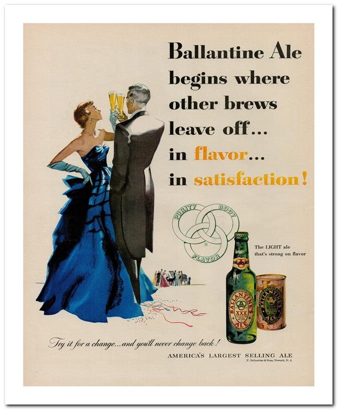 8x10 Vintage Ad 1951 Ballantine Ale 02062501644