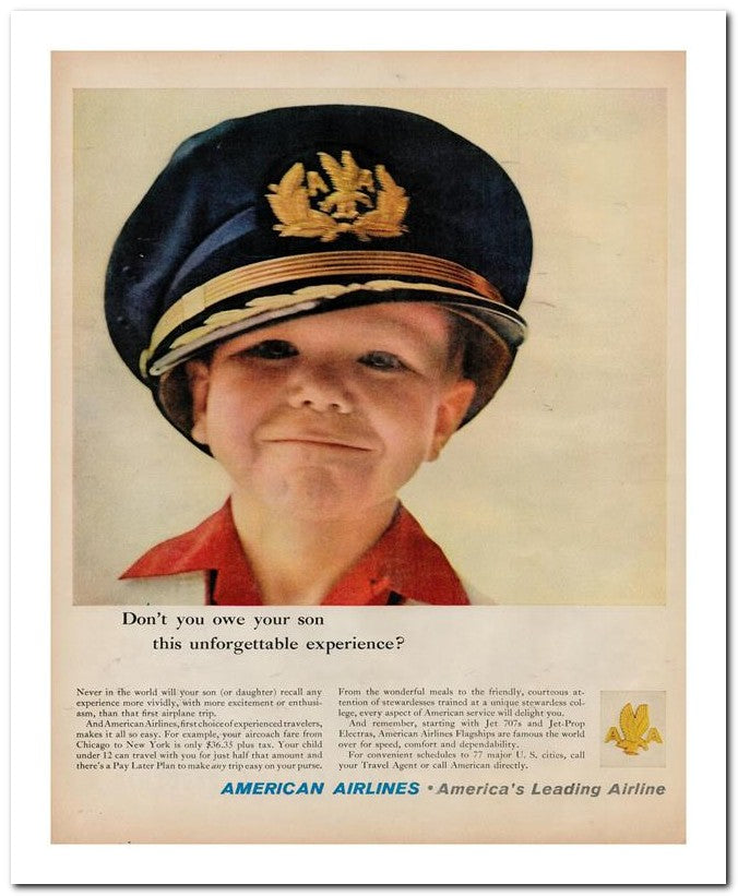 8x10 Vintage Ad 1960 American Airlines America's Lead Ing Airlin 02062501713