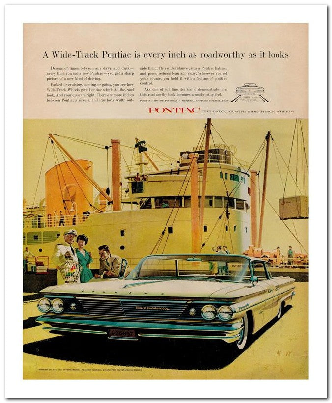 8x10 Vintage Ad 1960 A Wide Track Pontiac Is Every Inch As Road 02062501721