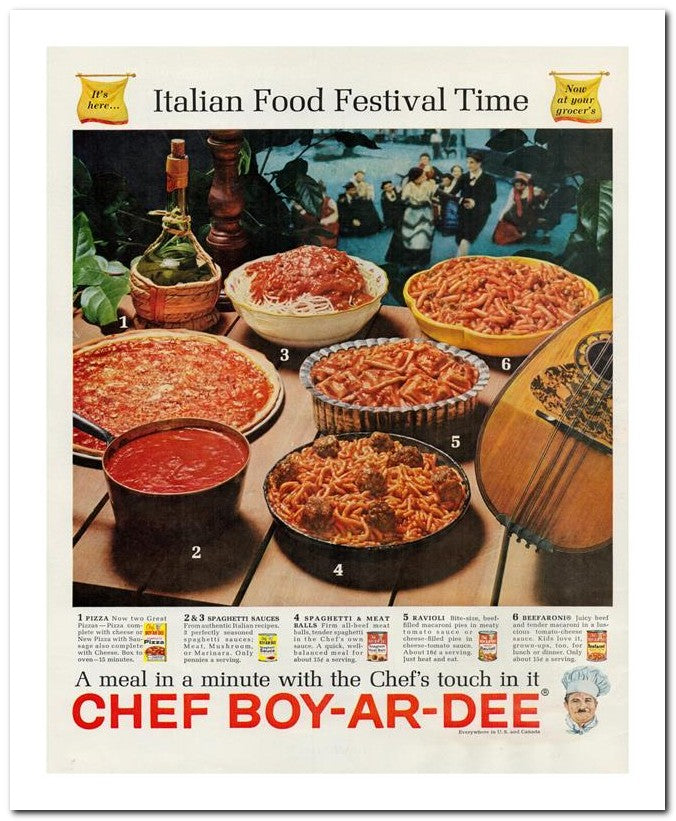 8x10 Vintage Ad 1962 Chef Boy Ar Dee 02062501758