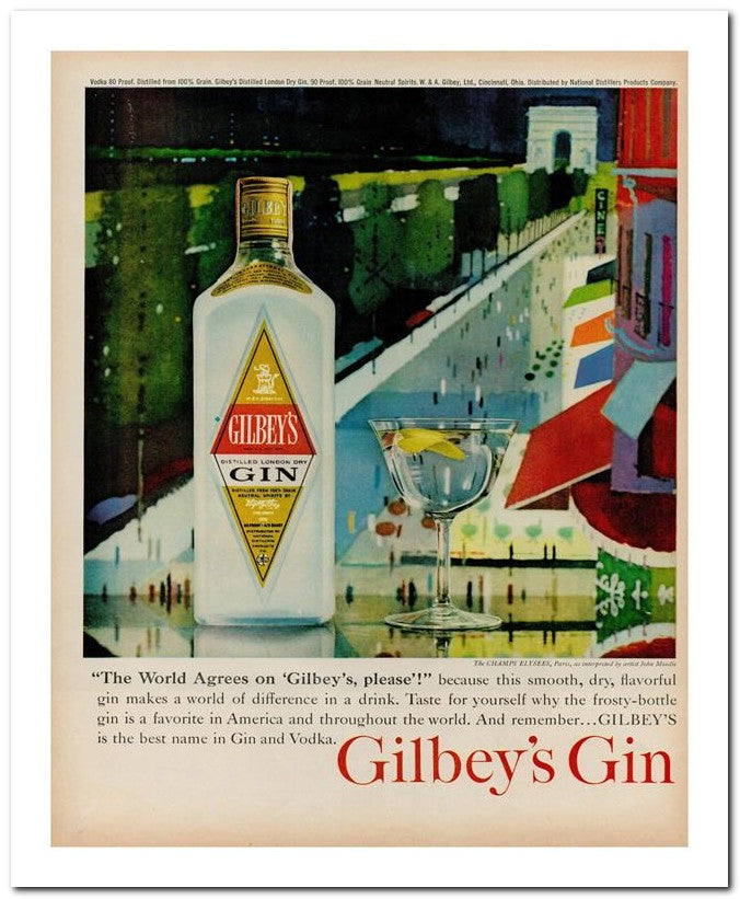 8x10 Vintage Ad 1962 Gilbey's Gin 02062501796