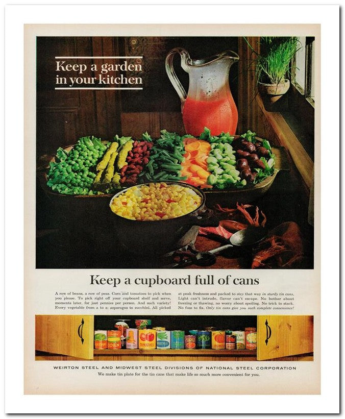 8x10 Vintage Ad 1962 Keep A Cupboard Full Of Cans 02062501801