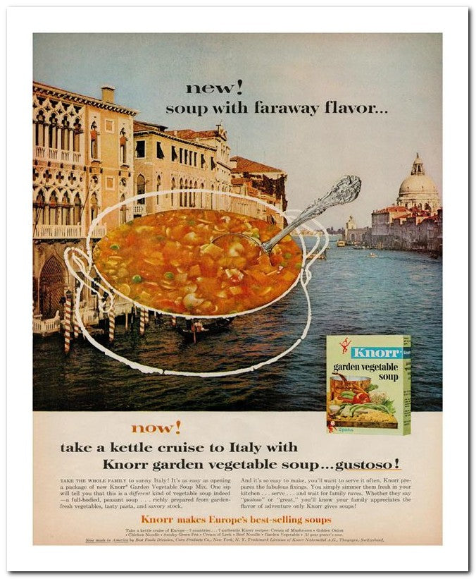8x10 Vintage Ad 1962 Knorr Garden Vegetable Soup Gustoso 02062501826