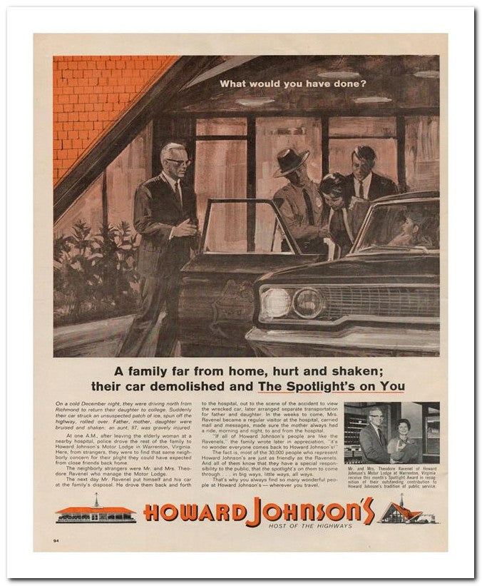 8x10 Vintage Ad 1964 Howard Johnson's 02062501880