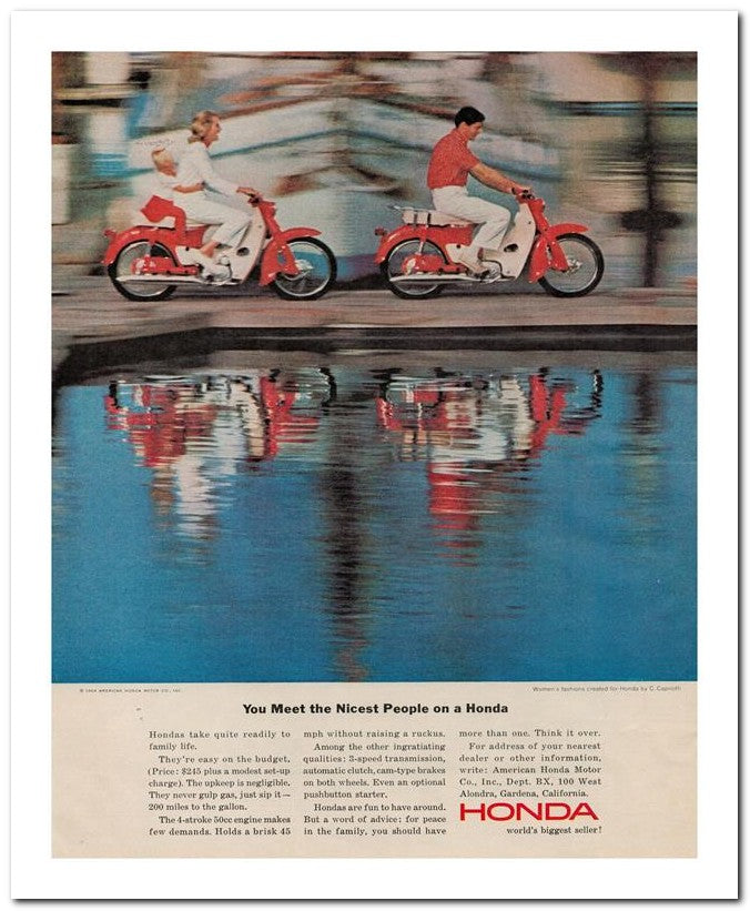 8x10 Vintage Ad 1964 You Meet The Nicest People On A Honda 02062501884